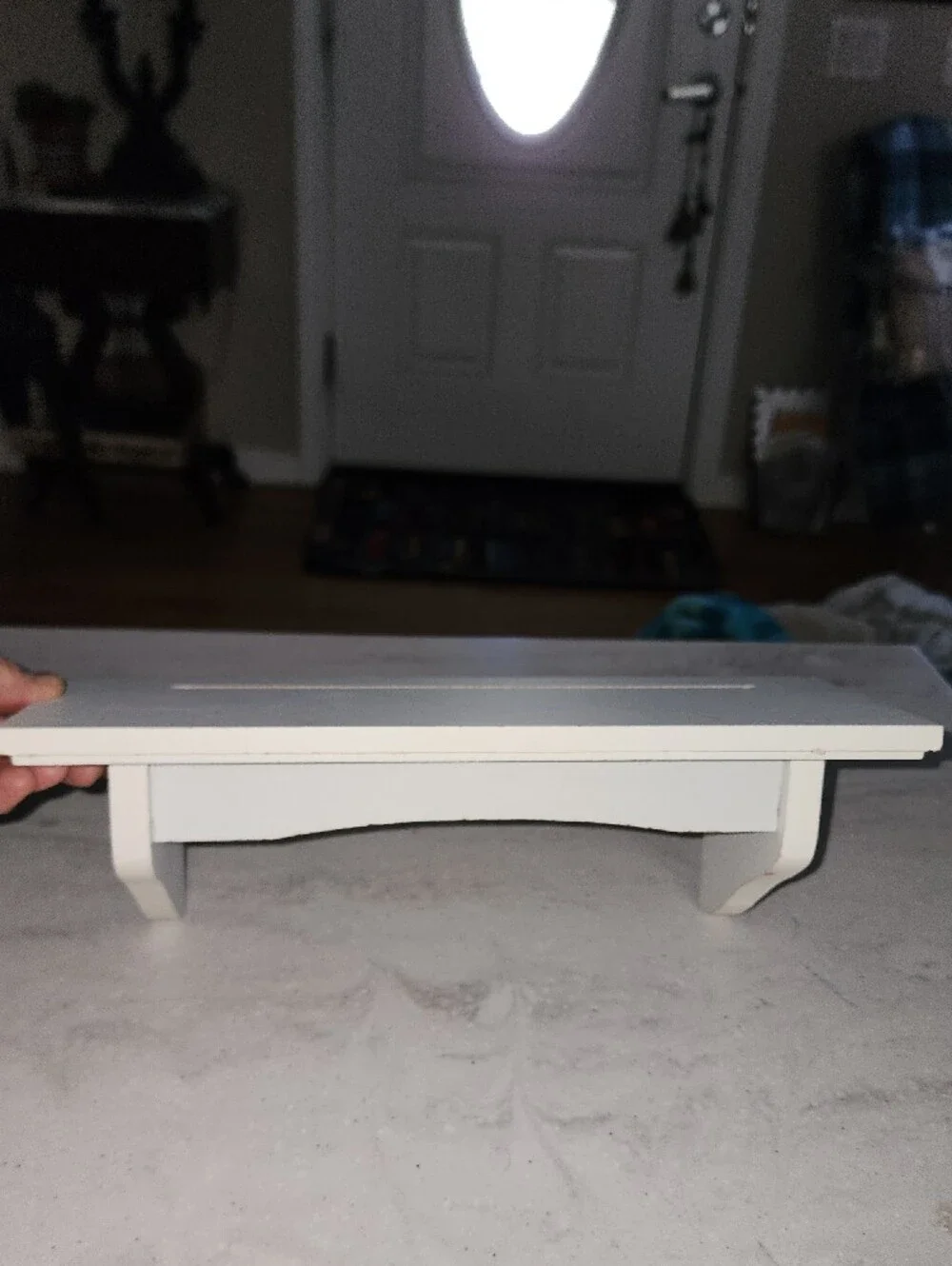 Set Of 6 White Wood Slotted Shelf